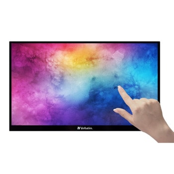Монитор Verbatim PMT-15 Portable Touchscreen, преносим, 15.6" (39.63 cm) IPS панел, Full HD, 6ms, 300 cd/m2, HDMI, USB-C | JAR Computers Verbatim PMT-15 Portable