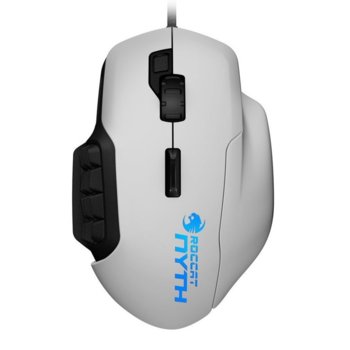 Мишка ROCCAT Nyth, оптична (12000 dpi), USB, бял, сменяеми части 18 бутона | JAR Computers ROCCAT Nyth