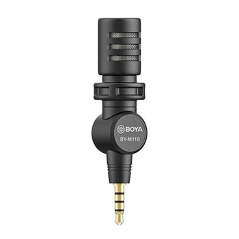 Микрофон BOYA BY-M110, компактен, 3.5mm жак, черен | JAR Computers Микрофон BOYA BY-M110 компактен 3.5mm жак