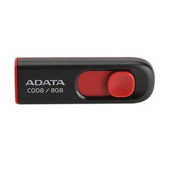 Памет 8GB USB Flash Drive, A-Data C008, USB 2.0, черно/червена | JAR Computers 8GB USB Flash A-Data C008