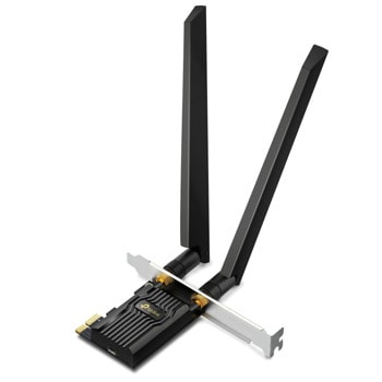 Мрежови адаптер TP-Link Archer TXE72E, 5400Mbps, Wireless AX, 2.4GHz (574Mbps)/5GHz (2402Mbps)/6GHz (2402Mbps), PCIe, 2 външни антени | JAR Computers TP-Link Archer TXE72E