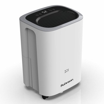 Обезвлажнител Rohnson R-91412, капацитет за изсушаване (30 °C и 80% RH): 12 l на ден, вместимост на резервоара за вода 2.3 l, подходящ за пространства до 60 m², 2 скорости на вентилатора, филтър за прах, бял | JAR Computers обезвлажнител rohnson r-91412