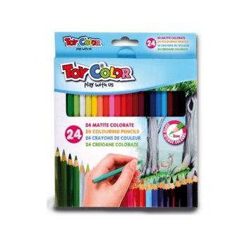 Цветни моливи Toy Color 24 броя дълги
