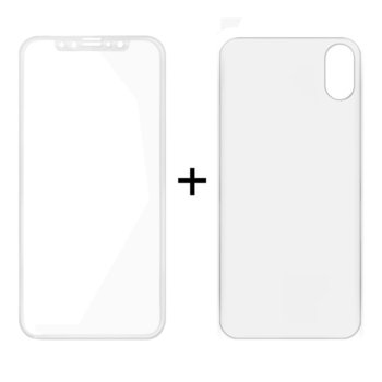 Протектор от закалено стъкло /Tempered Glass/ и гръб Remax Caesar, за Apple iPhone X смартфон, бял | JAR Computers Tempered Glass for iPhone X 52326