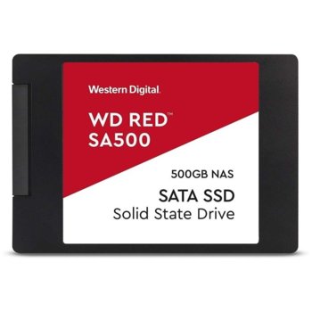 Памет SSD 500GB Western Digital Red, SATA 6Gb/s, 2.5"(6.35 cm), скорост на четене 560MB/s, скорост на запис 530MB/s, черно | JAR Computers Western Digital 500GB