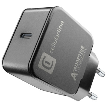 Зарядно устройство Cellularline 9125, от контакт към 1x USB C(ж), 15W, черно | JAR Computers Cellularline IT9125