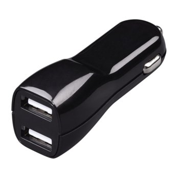 Заряднo за кола HAMA Universal 14197, от авт. запалка към 2x USB A(ж), 5V, 2.1A, черно | JAR Computers HAMA Universal 14197