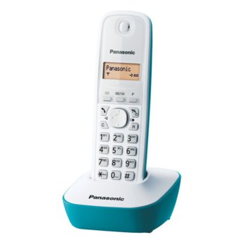 Безжичен телефон Panasonic KX-TG1611,течнокристален черно-бял дисплей, син image