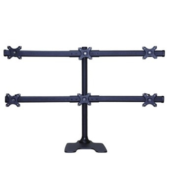 Стойка за монитор NewStar FPMA-D700DD6, за плот, за екрани от 10" до 27", VESA до 100 x 100, макс. тегло до 8кг., регулируема, за 6 бр. монитора, черна | JAR Computers NewStar FPMA-D700DD6