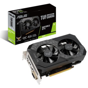 Видео карта Nvidia GeForce GTX 1650, 4GB, ASUS TUF Gaming OC Edition, GDDR6, 128-bit, DisplayPort, HDMI, DVI | JAR Computers Asus TUF-GTX1650-O4GD6-P-GAMING