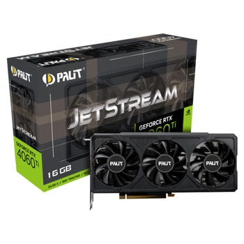 Видео карта Nvidia GF RTX 4060 Ti, 16GB, Palit JetStream, PCI-E 4.0, GDDR6, 128-bit, DisplayPort, HDMI | JAR Computers PALIT GeForce RTX 4060 TI JetStream 16GB