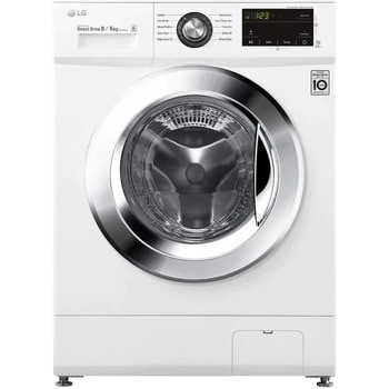 Пералня със сушилня LG F4J3TM5WE, клас D, 8 кг. капацитет пералня/5 кг. капацитет сушилня, 1400 об./мин., 10 програми, свободностояща, 60cm, Smart Diagnosis, бяла | JAR Computers LG F4J3TM5WE