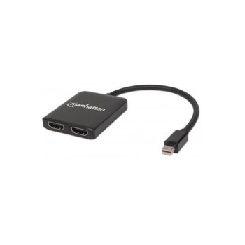 HDMI сплитер Manhattan 152723, от miniDisplay Port(м) към 2x HDMI(ж), до 4K резолюция, 1 устройство | JAR Computers Manhattan HDMI Splitter 152723