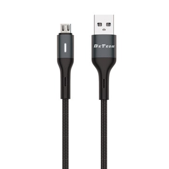 Кабел DeTech DE-C38M, от USB A(м) към USB-Micro(м), 1m, черен | JAR Computers DeTech DE-C38M 40197