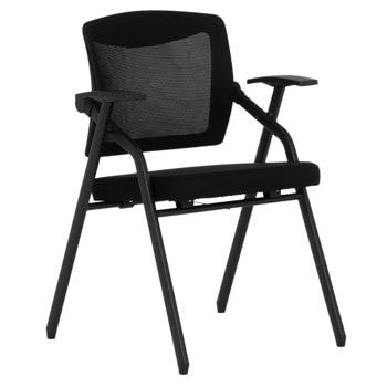 Посетителски стол Carmen 1708, до 150кг, дамаска, сгъваем, черен | JAR Computers Carmen 1708 - черен