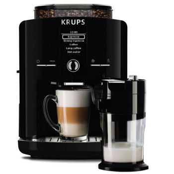 Кафеавтомат Krups Latt'Espress, 1450W, 15 bar, 1.7 l. обем на резервоара за вода, LCD екран, черен | JAR Computers Krups EA829810