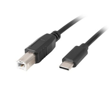 Кабел Lanberg CA-USBA-14CC-0030-BK, от USB-C(м) към USB-B(м), 3m, черен | JAR Computers Lanberg CA-USBA-14CC-0030-BK