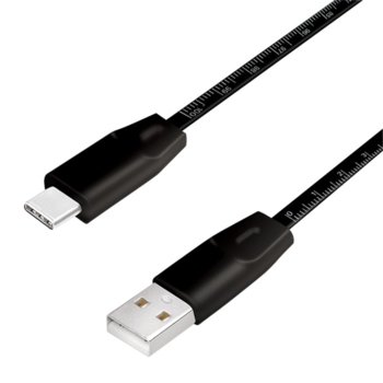 Кабел Logilink, USB 2.0 A(м) към USB C(м), 1m, черен | JAR Computers Logilink Cable USB-A(м) към USB-C(м) 1m CU0157