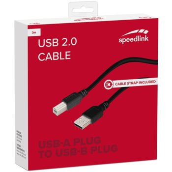 SpeedLink от USB A(м) към USB B(м) 3m SL-170214-BK