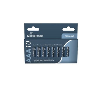 Батерии алкални MediaRange Premium MRBAT102 AAA (LR03), 1.5V, 724mAh, 10бр. | JAR Computers MEDIARANGE PREMIUM 1.5V LR3 10 PACK (MRBAT102)