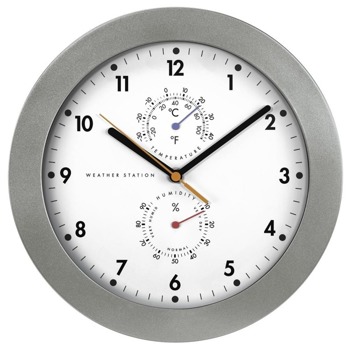 Часовник Hama PG-300 186344, аналогово указание, стенен, термометър, хигрометър, бял image