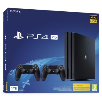 Конзола PlayStation 4 Pro 1TB + втори DualShock 4 контролер, черна | JAR Computers PlayStation 4 Pro 1TB + DualShock 4