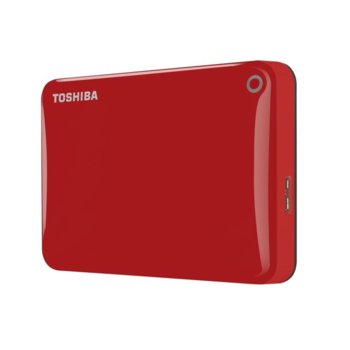 Твърд диск 500GB Toshiba Canvio Connect II (червен), външен, 2.5" (6.35 cm), USB3.0 | JAR Computers 500GB Toshiba Connect II red