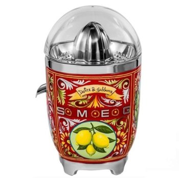 Цитрус преса SMEG CJF01DGEU Sicily is my Love!, електрическа, универсална цедка от неръждаема стомана, автоматично включване/изключване, антикапкова система, 70W, многоцветна | JAR Computers Цитрус преса SMEG CJF01DGEU