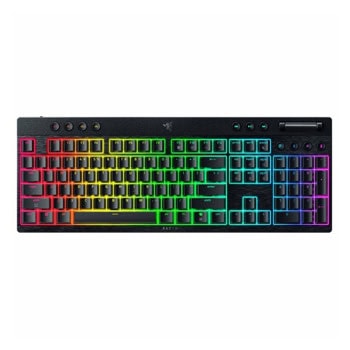 Клавиатура Razer BlackWidow V4 Low Profile HyperSpeed, жична/безжична, механична, Razer Low-profile суичове, гейминг, Razer Chroma RGB, N-key Rollover, черна, USB-C, Bluetooth | JAR Computers Razer BlackWidow V4 Low Profile HyperSpeed