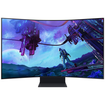 Монитор Samsung Odyssey Ark LS-55CG970N (2023), 55" (139.7cm) VA Curved панел, 165Hz, 4K/UHD, 1ms, HDR, 600cd/m2, DisplayPort, HDMI, USB, Wi-Fi, LAN | JAR Computers Samsung Odyssey Ark LS55CG970NUXDU
