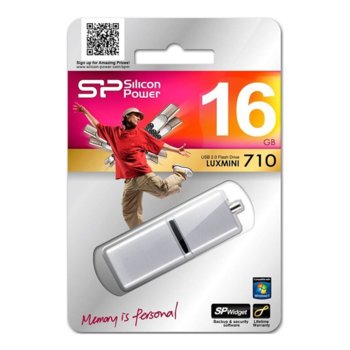 Памет 16GB USB Flash Drive, Silicon Power LuxMini 710, USB 2.0, сребриста | JAR Computers 16GB Silicon Power LuxMini 710 Silver