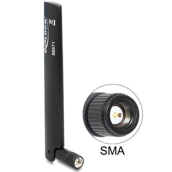 Антена Delock 88571, Bluetooth, WLAN 2.4 GHz, ZigBee, DECT, Z-Wave, LoRa 868 MHz/915 MHz, -0.8 - 3 dBi, 50 Ohm, вътрешна, 1x SMA | JAR Computers Delock LTE 88571