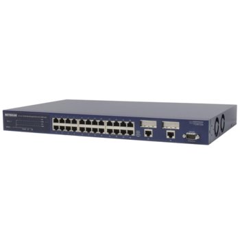 Суич NETGEAR FSM726, 24 x 10/100 Layer2 Managed Суич with 2x 10/100/1000 Ports and 2 GBIC slots | JAR Computers Switch NETGEAR FSM726