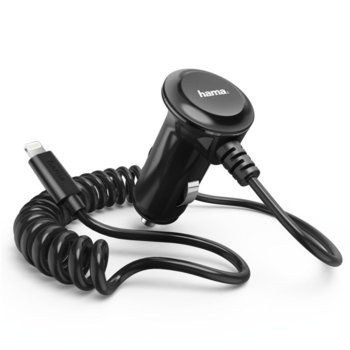 Зарядно за кола HAMA 173639, от авт. запалка към Lighning(м), 5W, 1A, черно | JAR Computers HAMA 173639