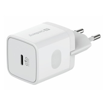 Зарядно устройство Sandberg 441-42, от контакт към USB-C(ж), 12V, 1.67A, бяло, 20W | JAR Computers Sandberg USB-C AC Charger PD20W 441-42