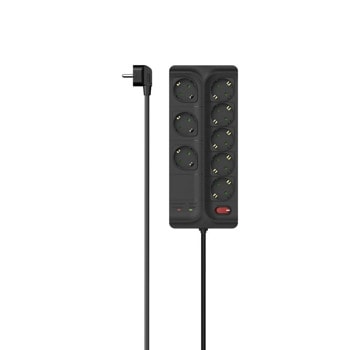 Разклонител Hama 223162, 8 гнезда, 1.5m кабел, 3500W, защита от пренапрежение, защита за деца, черен | JAR Computers Hama 223162