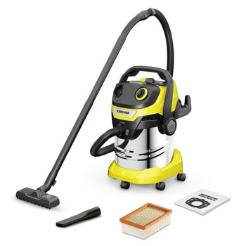 Прахосмукачка Karcher WD 5 S V-25/5/22, с торба, 1100W, 25 л. контейнер, за сухо и мокро почистване, 5 м. кабел, жълта | JAR Computers Karcher WD 5 S V-25/5/22