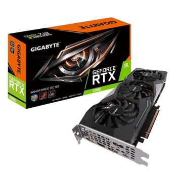 Видео карта Nvidia GeForce RTX 2080, 8GB, Gigabyte WINDFORCE OC, PCI-E 3.0, GDDR6, 256 bit, 3x Display Port, 1x HDMI, 1x USB Type C, Real Time Ray Tracing технология, RGB Fusion подсветка | JAR Computers Gigabyte GeForce RTX 2080 WINDFORCE OC 8G