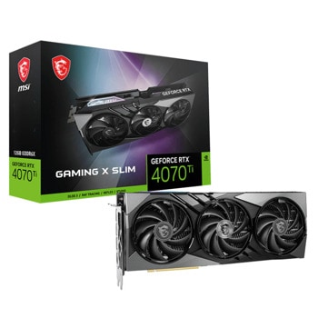 Видео карта Nvidia GF RTX 4070 Ti, 12GB, MSI Gaming X Slim, PCI-E 4.0, GDDR6X, 192-bit, DisplayPort, HDMI | JAR Computers MSI RTX4070TI GAMIN X SLIM 12G