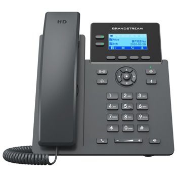 VoIP телефон Grandstream GRP2602P, 2.41" (6.12 cm) цветен LCD дисплей, 4 SIP акаунта, 2 линии, GDMS система, EHS поддръжка, 2x LAN10/100, PoE, черен | JAR Computers Grandstream GRP2602P