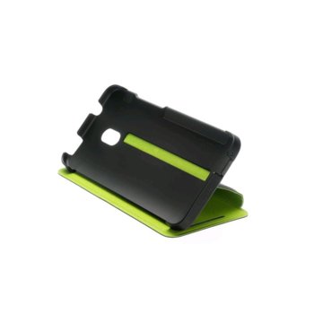 Калъф за HTC ONE mini, отваряем, кожен (еко кожа), HTC Double Dip Flip, черен | JAR Computers HTC Double Dip Flip (черен-зелен)