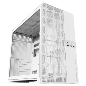 Кутия Geometric Future Model 5 Vent, EATX/ATX/microATX/Mini-ITX, 1x USB 3.2 Gen 2 Type-C, 2x USB 3.0, с прозорец, бяла, без захранване | JAR Computers Geometric Future Model 5 Vent White 1AM5VTW00100