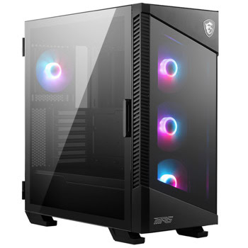 Кутия MSI MPG VELOX 100R, ATX/Micro ATX/Mini-ITX, 1x USB 3.2 Gen 2x2 Type-C, 2x USB 3.2 Gen 1 Type-A, 4x ARGB 120mm вентилатора, с прозорец, черна, без захранване | JAR Computers MSI MPG VELOX 100R 306-7G18R25-809