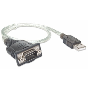 Конвертор Manhattan 205146, USB A(м) към Serial RS232 DB9(м), 0.45m, черен | JAR Computers Manhattan 205146
