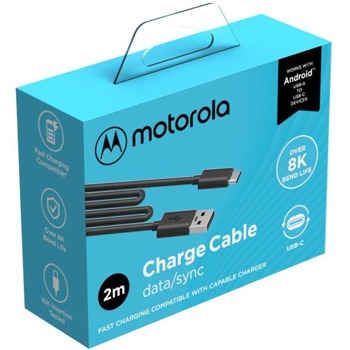 MOTOROLA USB Cable USB-A to USB-C 2m - Black