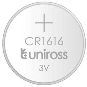 Батерии литиеви Uniross 8290, CR1616, 3V, 45mAh, 5бр. | JAR Computers Uniross CR1616 блистер 5бр. 8290