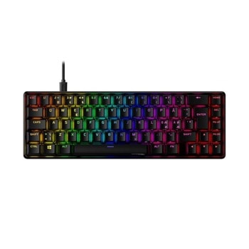 Клавиатура HyperX Alloy Origins 65, механична, гейминг, HyperX Red Switch, RGB, черна, USB | JAR Computers Клавиатура HyperX Alloy Origins 65 HX Red