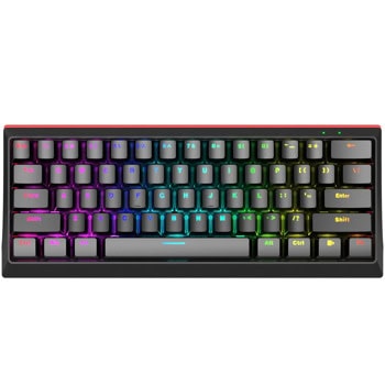 Клавиатура Marvo KG962G-B, механична, сини суичове, гейминг, Anti-Ghosting, RGB подсветка, 60% TKL, черна, USB | JAR Computers Marvo KG962G-B