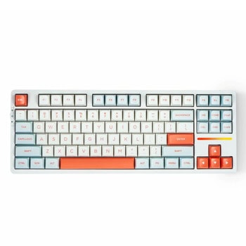 Клавиатура VGN V87 Jelly Orange, безжична, механична, гейминг, RGB подсветка, Dynamic Silver суичове, бяла, USB, Bluetooth | JAR Computers Клавиатура VGN V87 Jelly Orange бяла