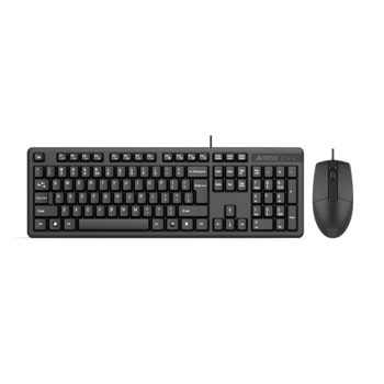 Комплект клавиатура и мишка A4Tech KK-3330, жични, оптична мишка (1200 DPI), черни image
